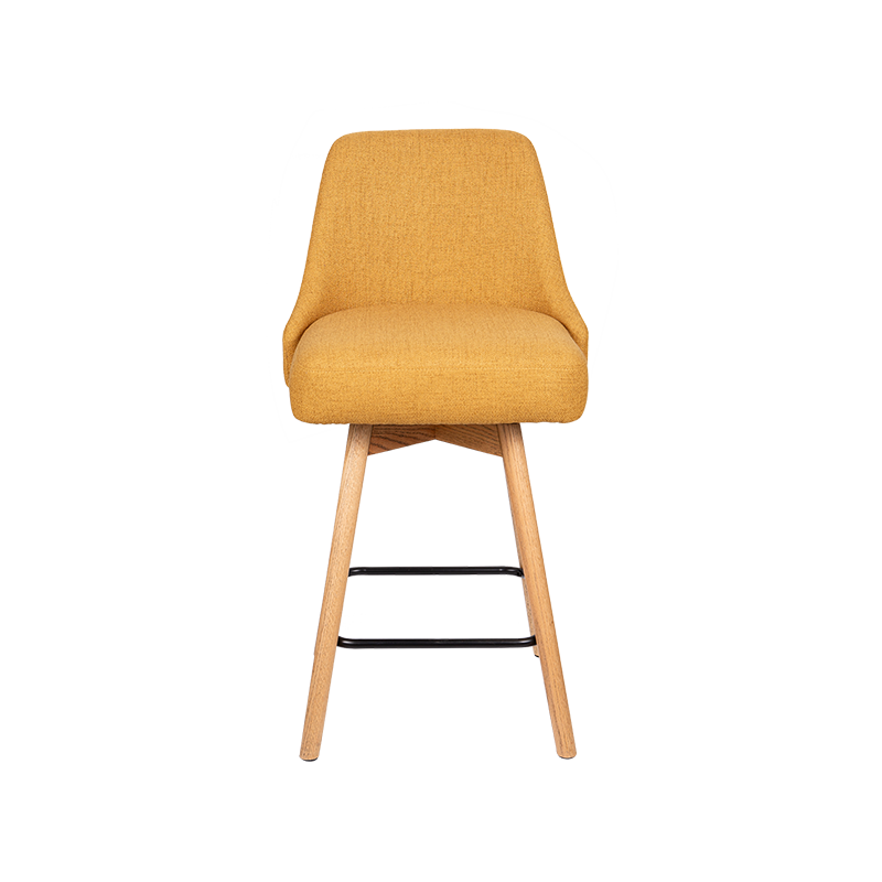 Soft Seat Part High Back With Sviwel Wood Leg